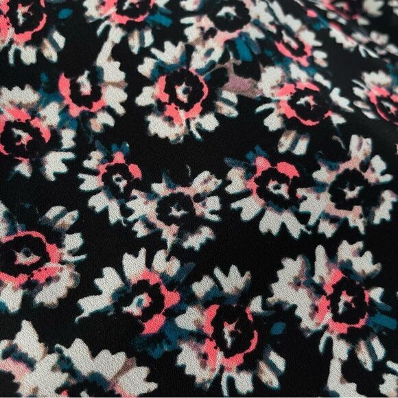 Express Floral Black Lined Romper Women’s Size 2 - Picture 3 of 11